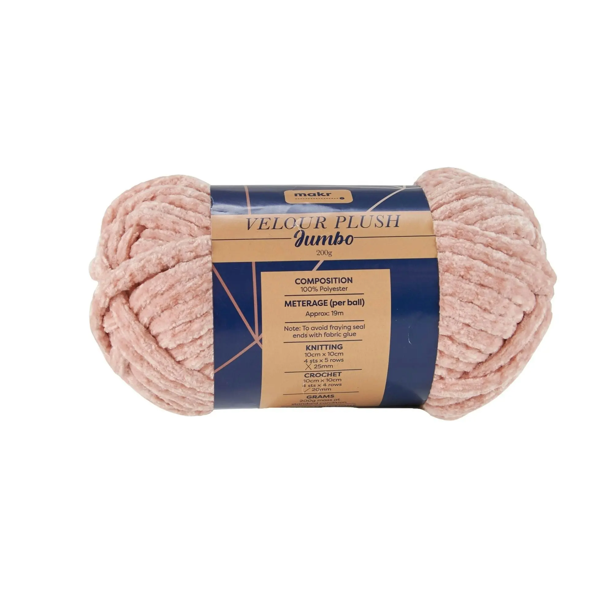 Makr Velour Plush Jumbo Crochet & Knitting Yarn, 200g