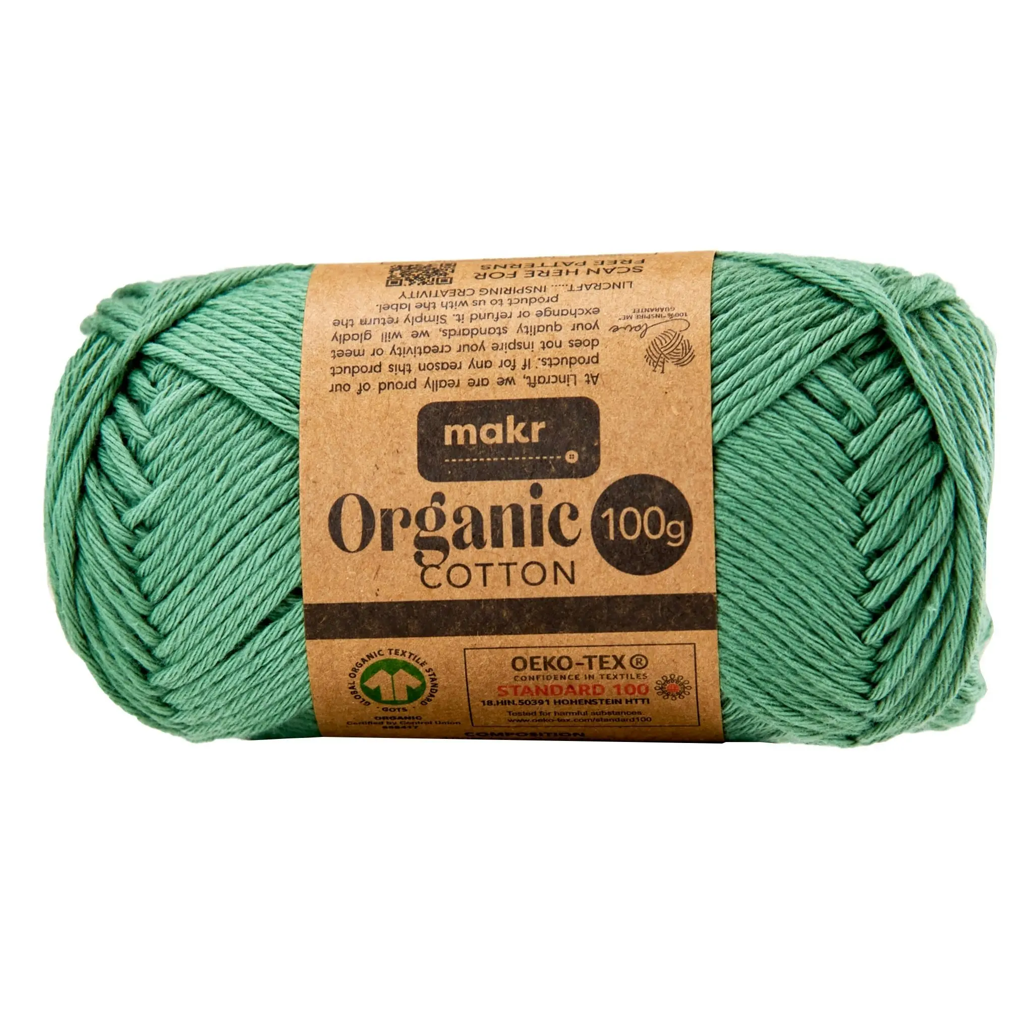 Makr Organic Cotton Crochet & Knitting Yarn - 100g Cotton Yarn