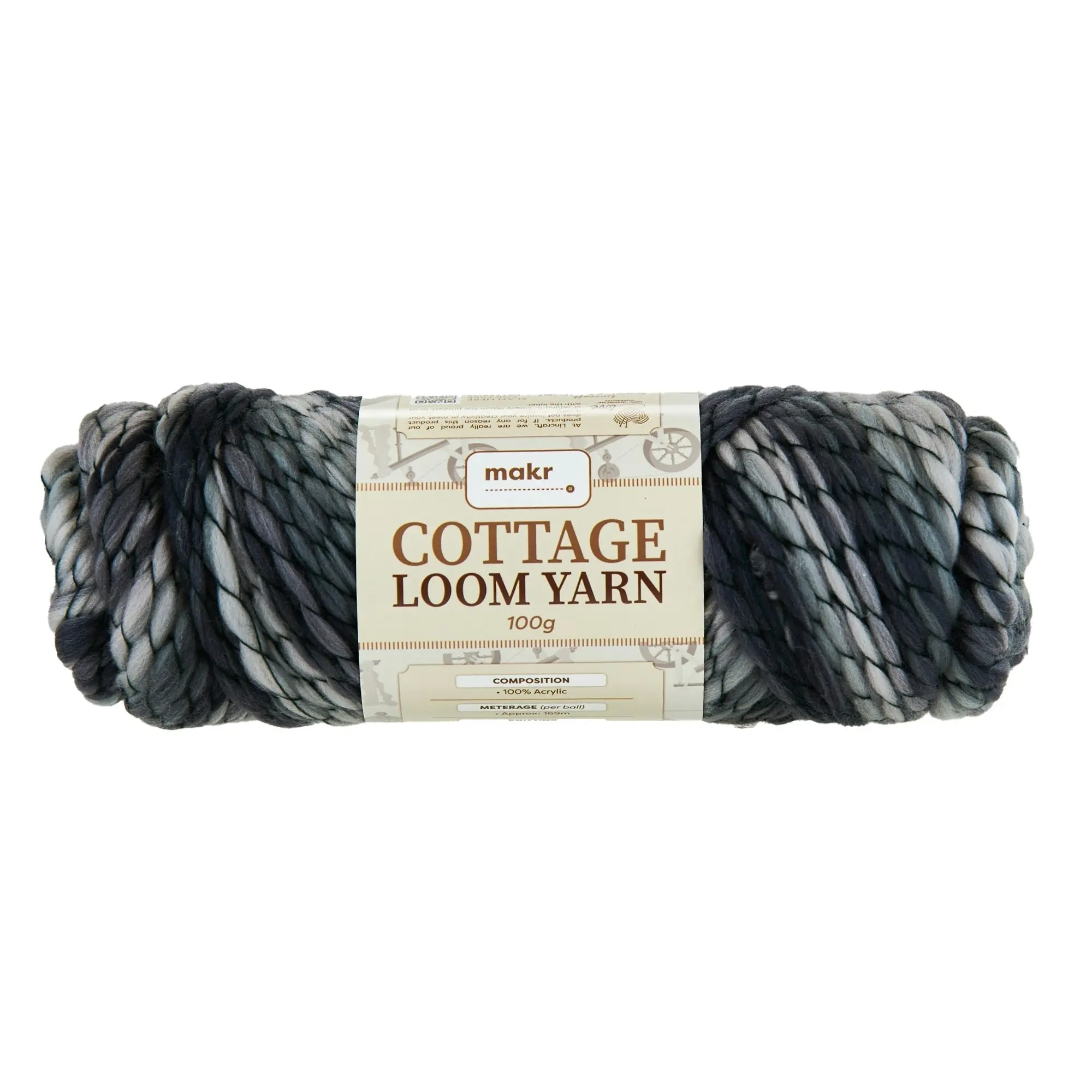 Makr Cottage Loom Crochet & Knitting Yarn, 100g Acrylic Yarn