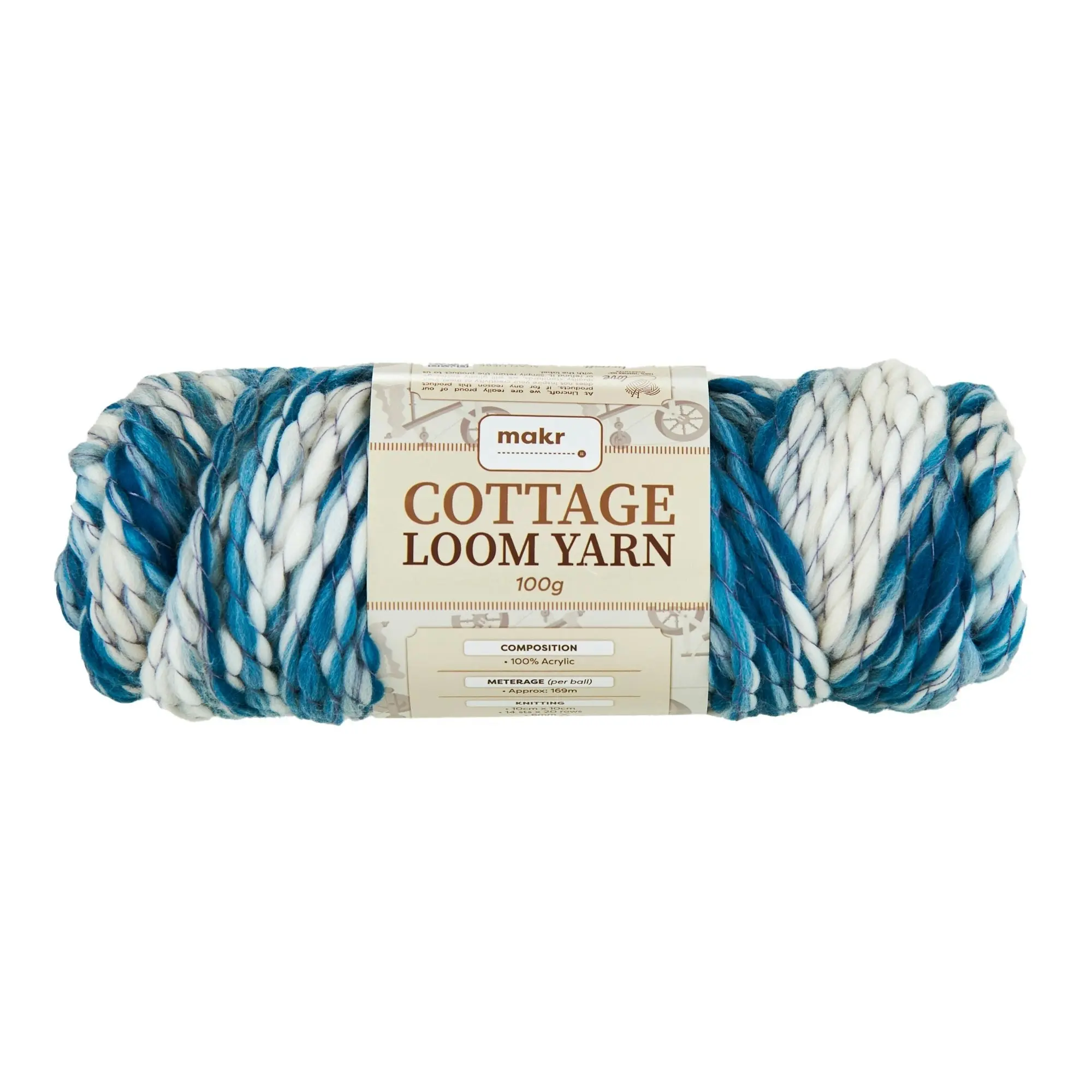 Makr Cottage Loom Crochet & Knitting Yarn, 100g Acrylic Yarn