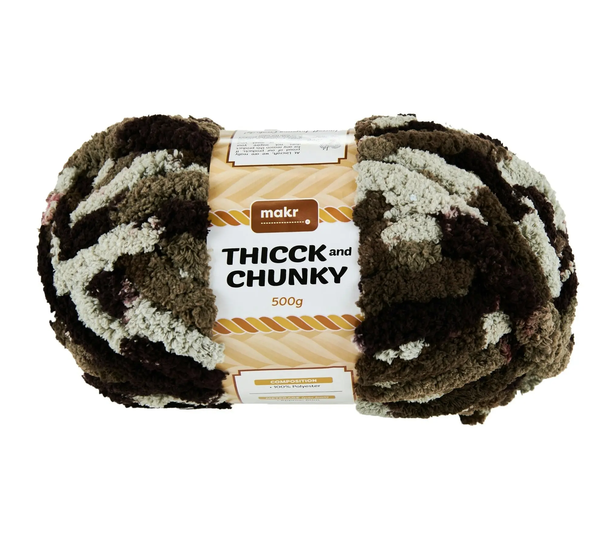 Makr Thicck & Chunky Crochet & Knitting Yarn, 500g Polyester Yarn