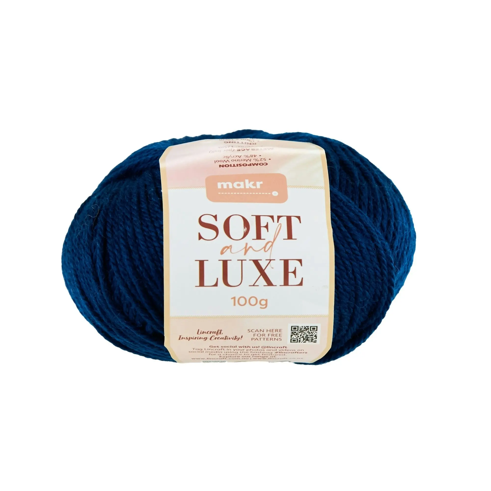 Makr Soft & Luxe Crochet & Knitting Yarn, 100g Merino Wool Acrylic Yarn