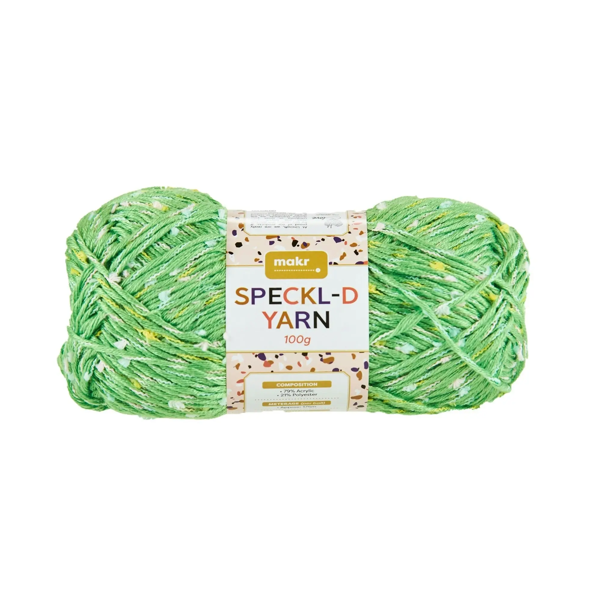 Makr Speckl-D Crochet & Knitting Yarn, 100g Acrylic Polyester Yarn