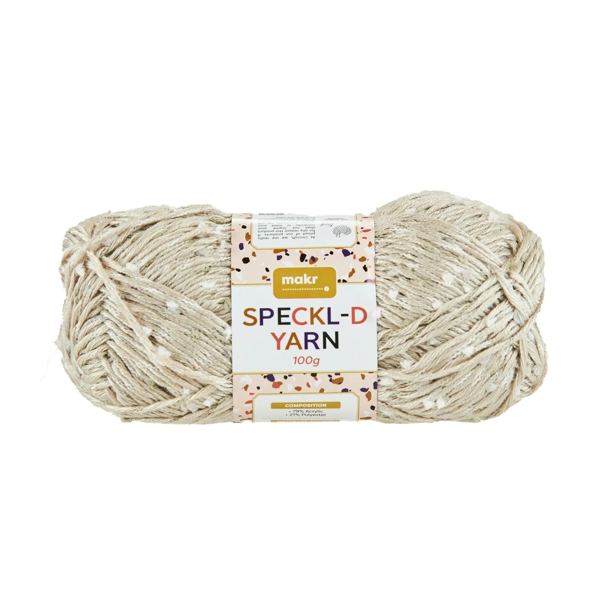 Makr Speckl-D Crochet & Knitting Yarn, 100g Acrylic Polyester Yarn