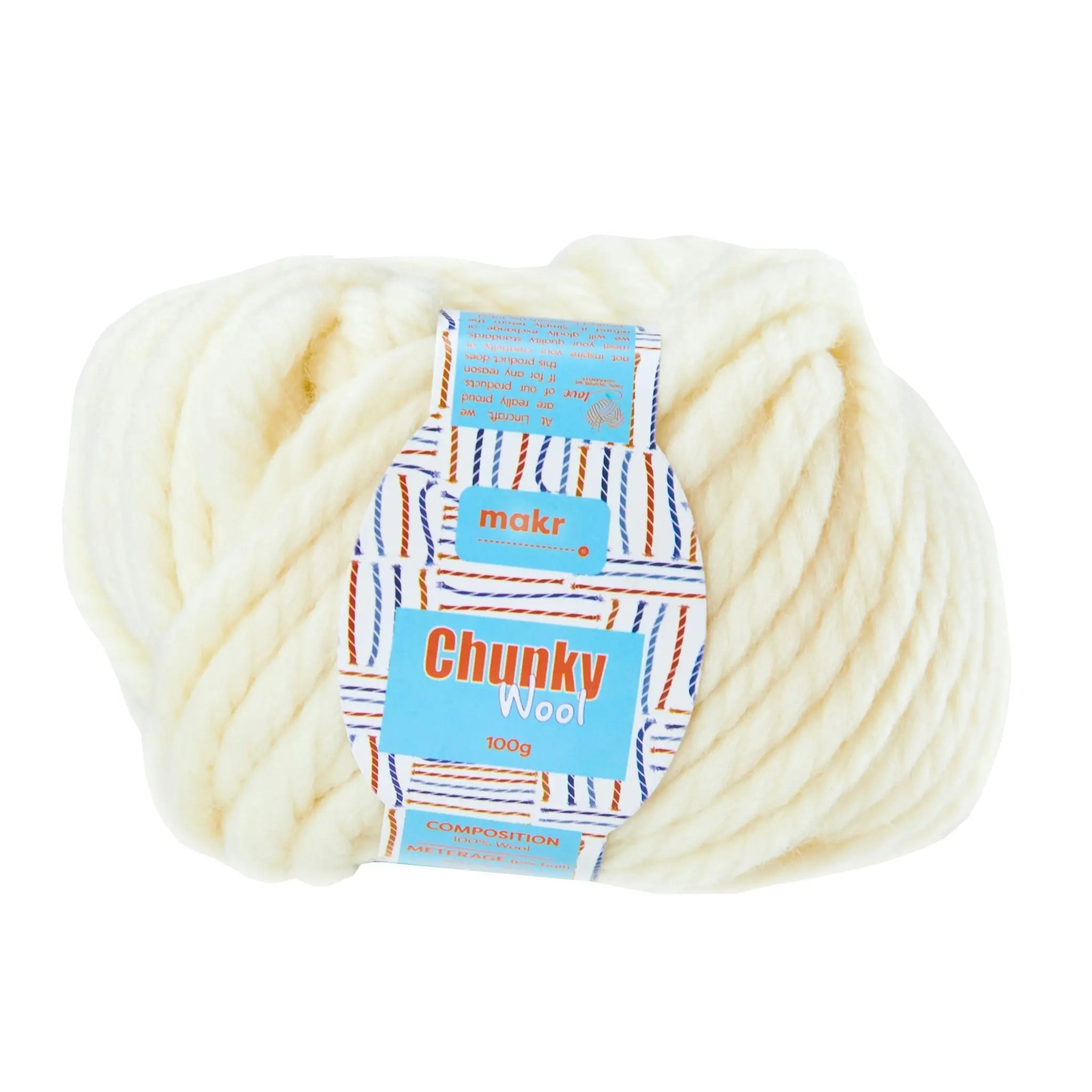 Makr Chunky Wool Crochet & Knitting Yarn, 100g