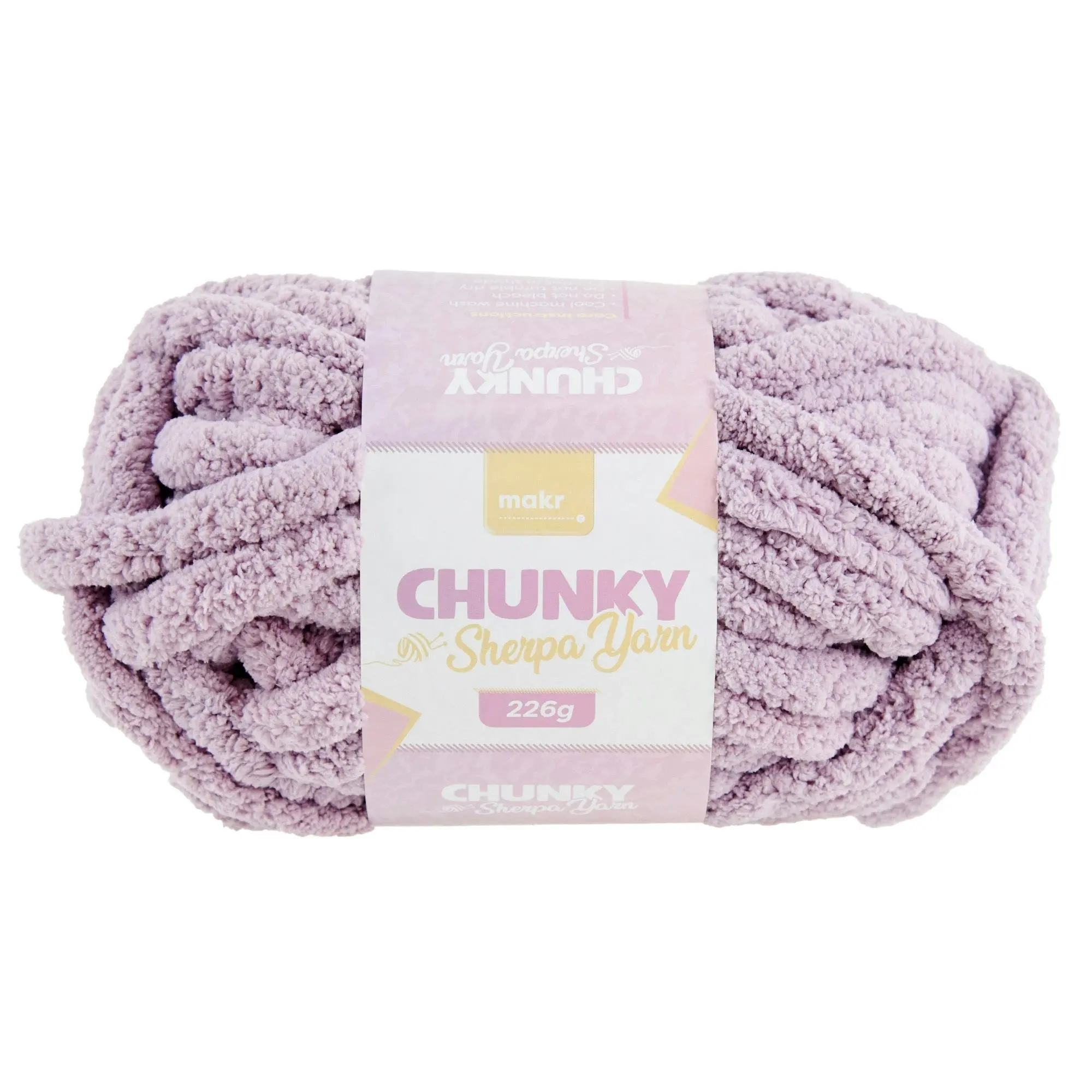 Makr Chunky Sherpa Crochet & Knitting Yarn, 226g Polyester Yarn