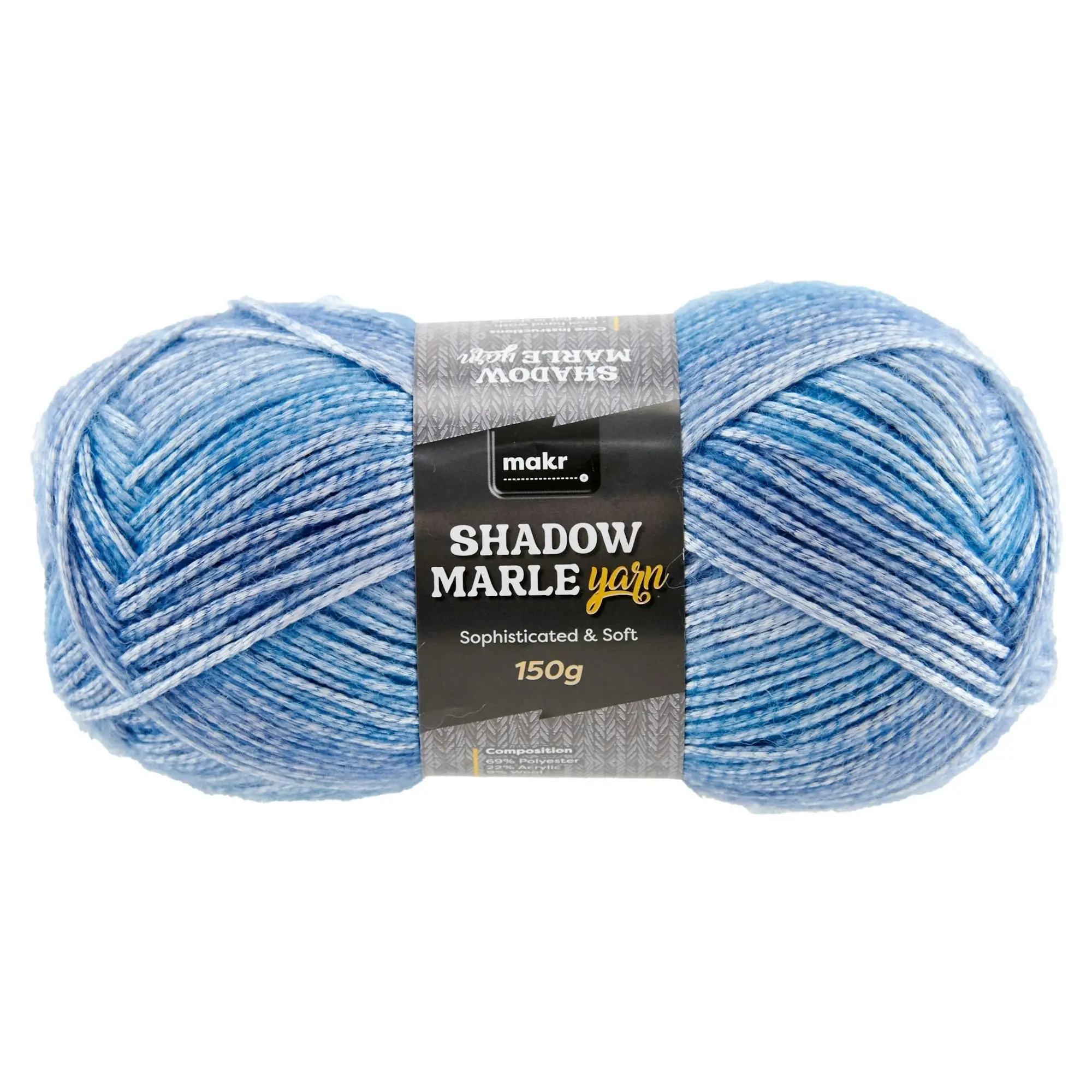 Makr Shadow Marle Crochet & Knitting Yarn, 150g Polyester Blend Yarn