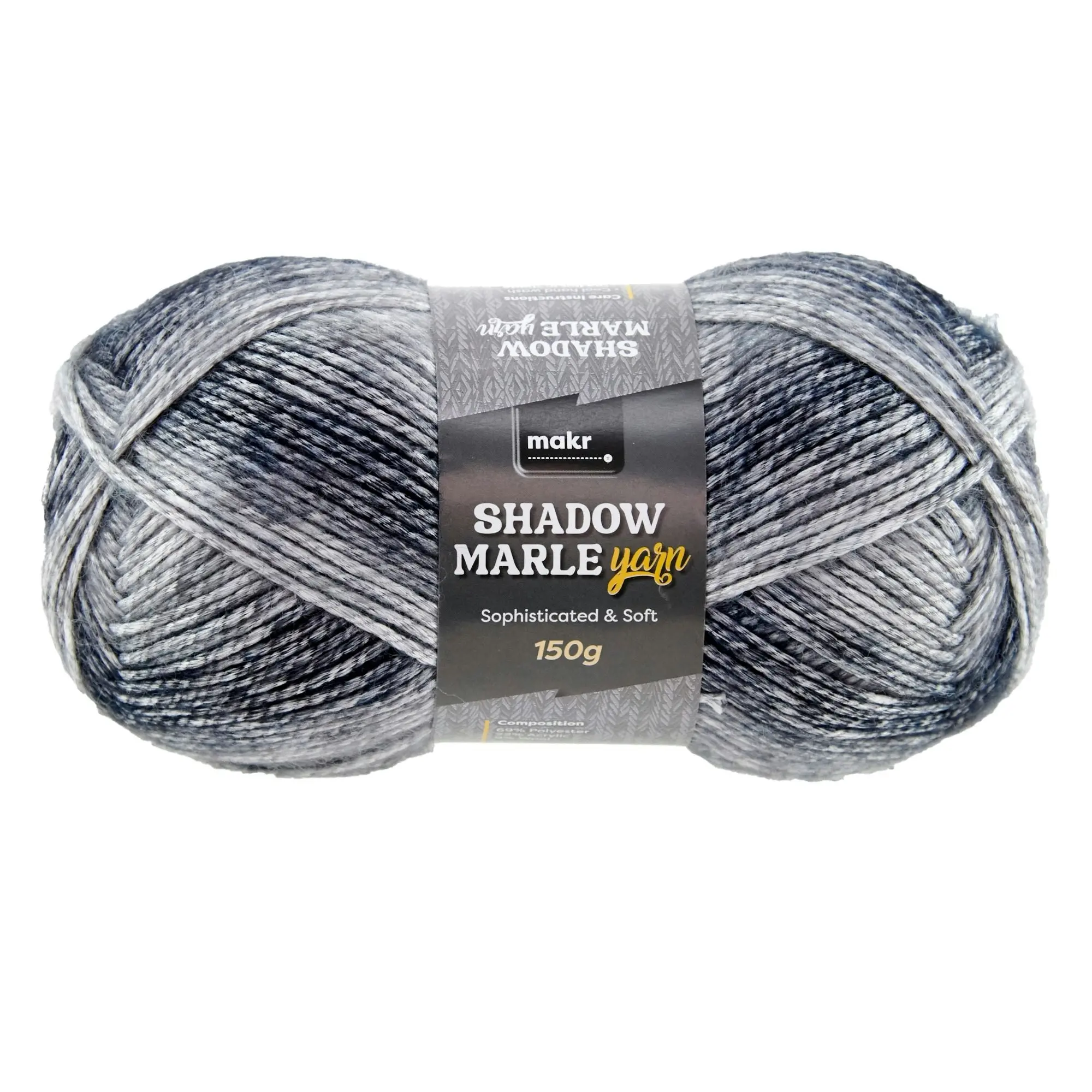 Makr Shadow Marle Crochet & Knitting Yarn, 150g Polyester Blend Yarn