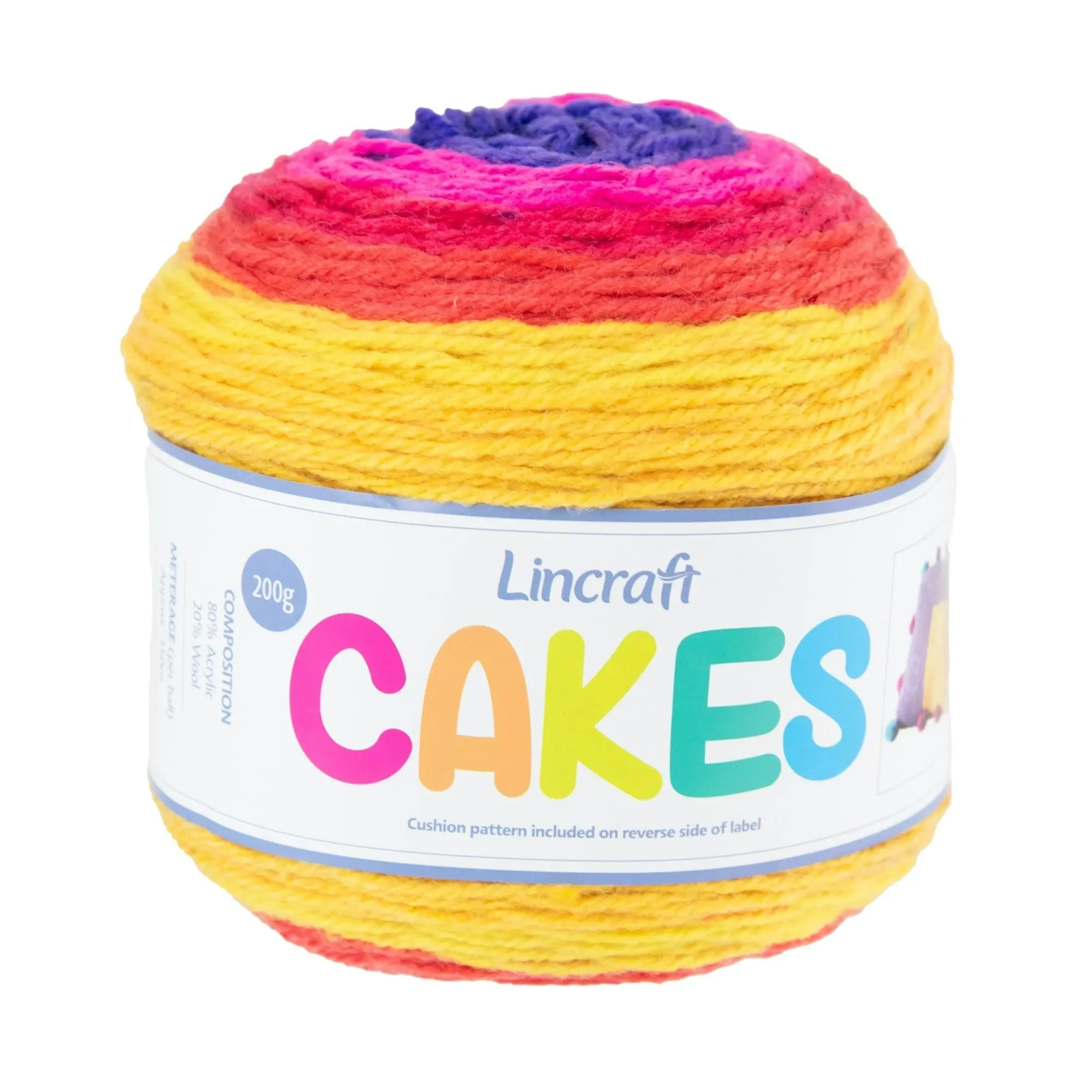 Lincraft Cakes Crochet & Knitting Yarn, 200g Acrylic Wool Blend Yarn