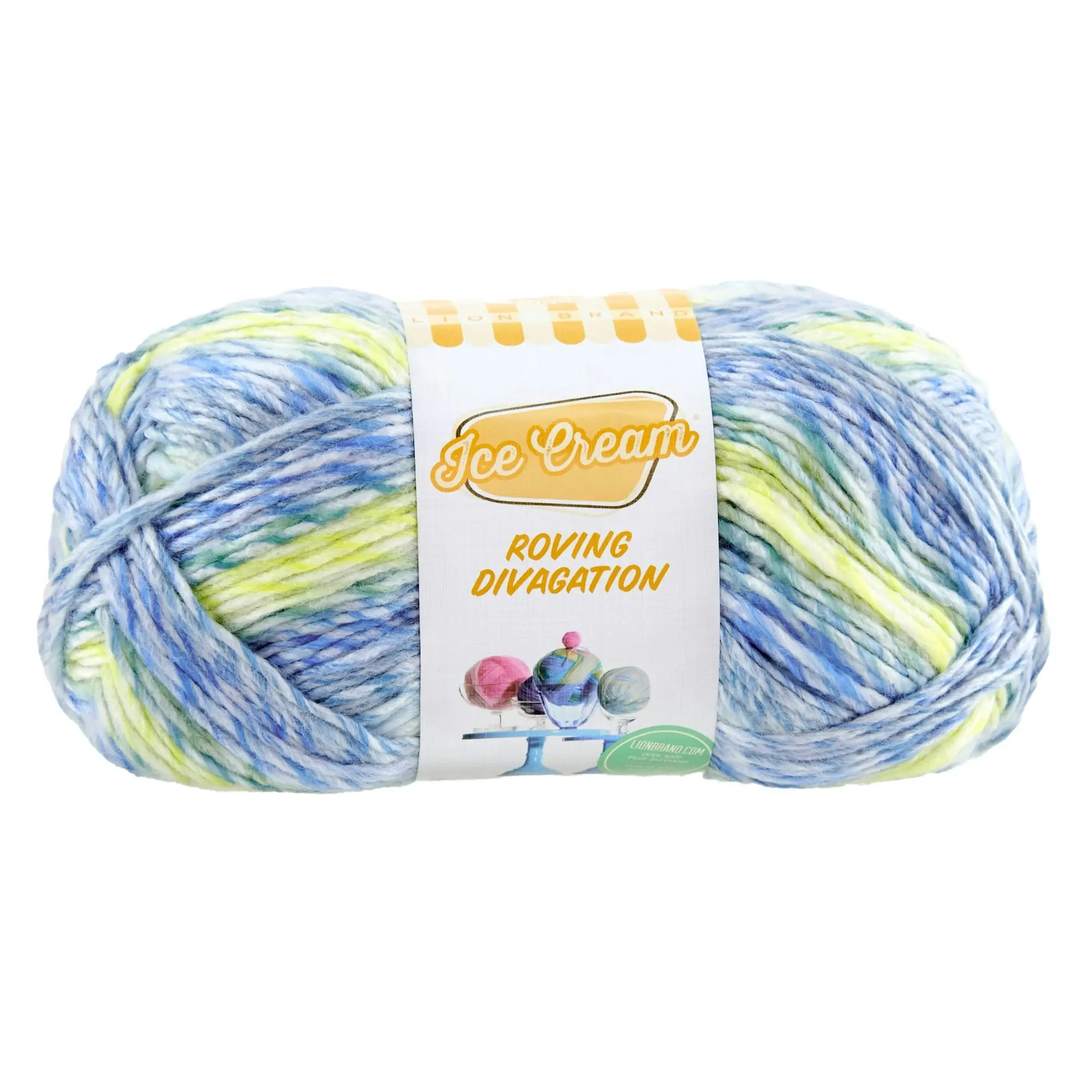 Lion Brand Ice Cream Roving Stripes Crochet & Knitting Yarn, 200g Acrylic Yarn