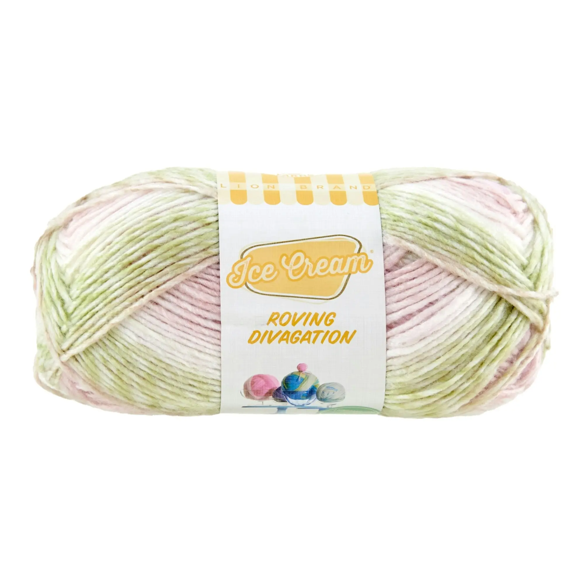 Lion Brand Ice Cream Roving Stripes Crochet & Knitting Yarn, 200g Acrylic Yarn