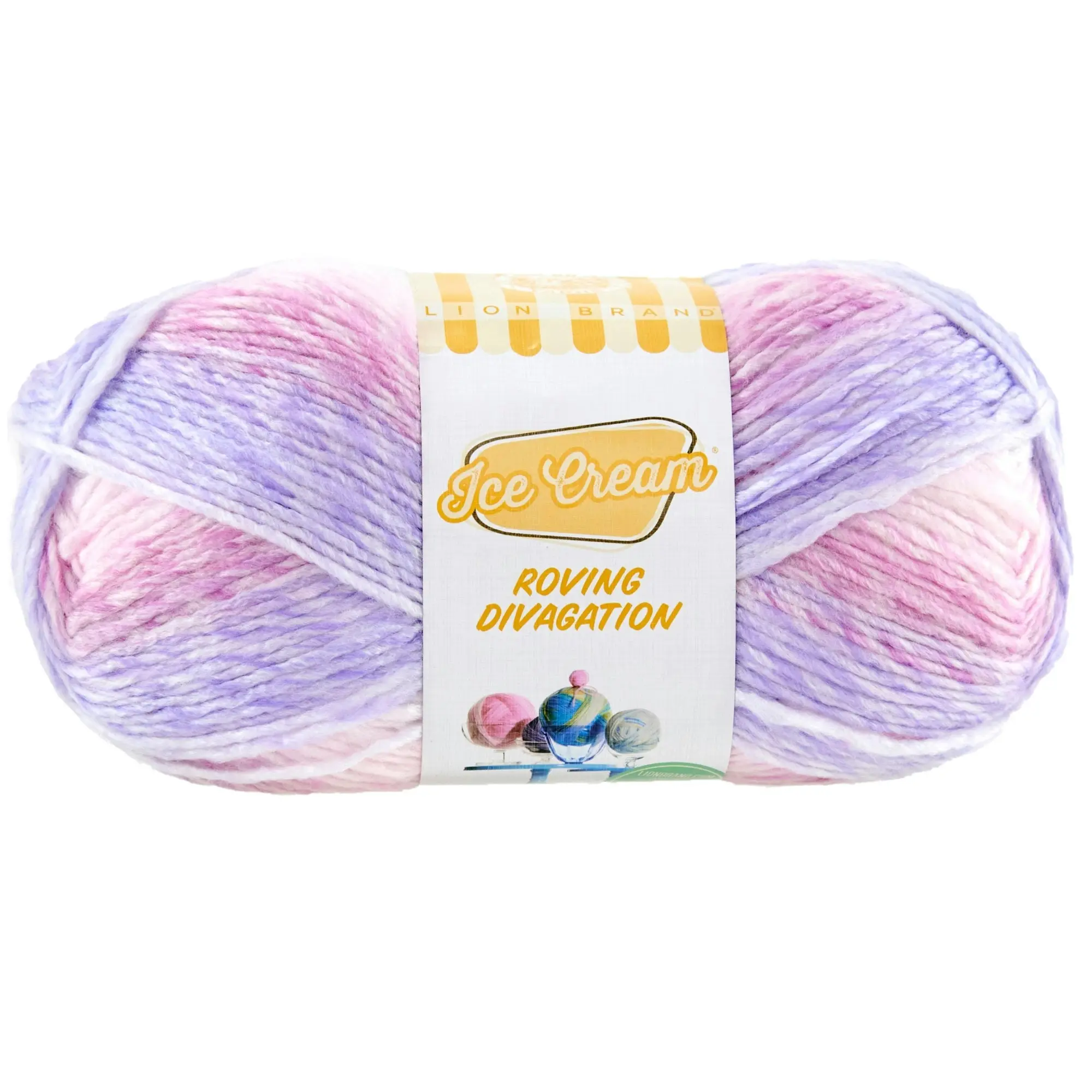 Lion Brand Ice Cream Roving Stripes Crochet & Knitting Yarn, 200g Acrylic Yarn