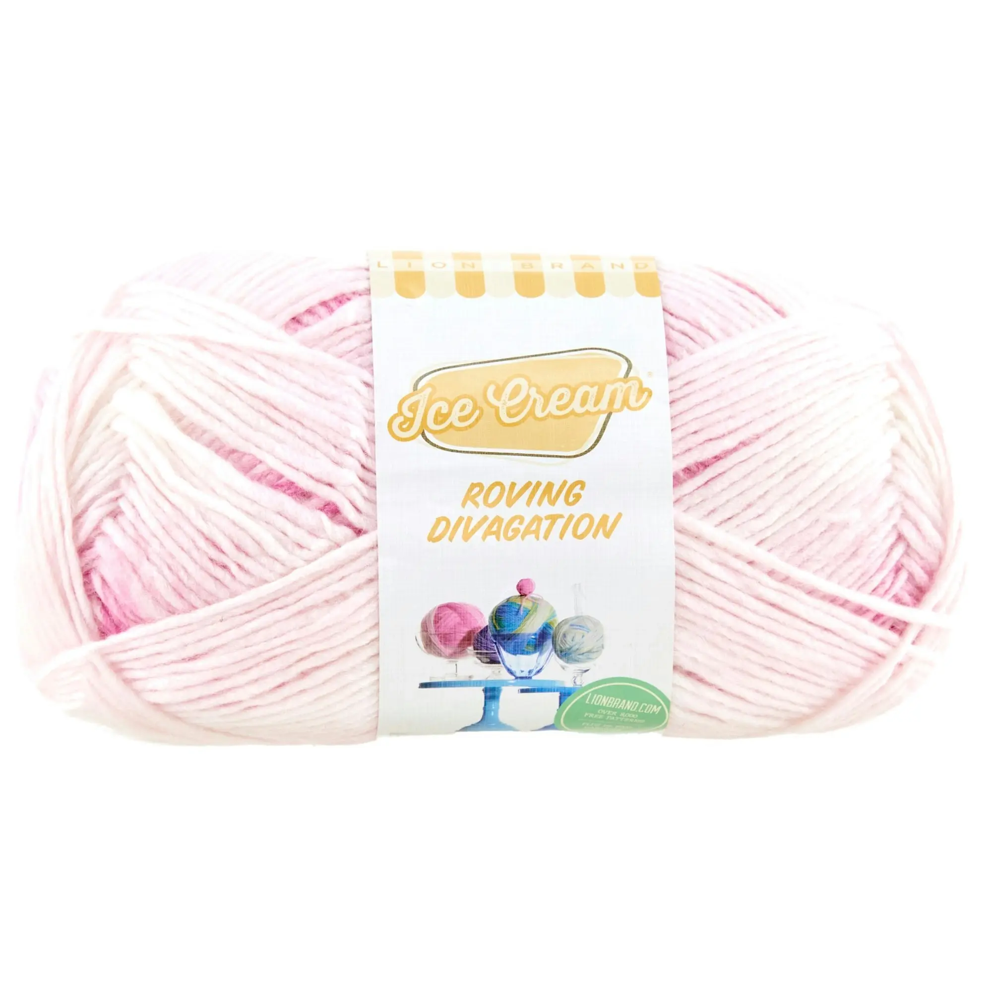 Lion Brand Ice Cream Roving Stripes Crochet & Knitting Yarn, 200g Acrylic Yarn