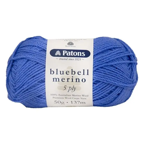 Patons Bluebell Merino 5ply Crochet & Knitting Yarn, 50g Merino Wool Yarn