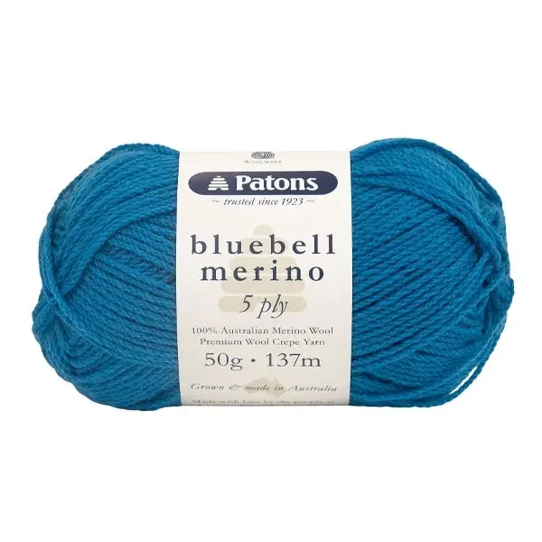 Patons Bluebell Merino 5ply Crochet & Knitting Yarn, 50g Merino Wool Yarn