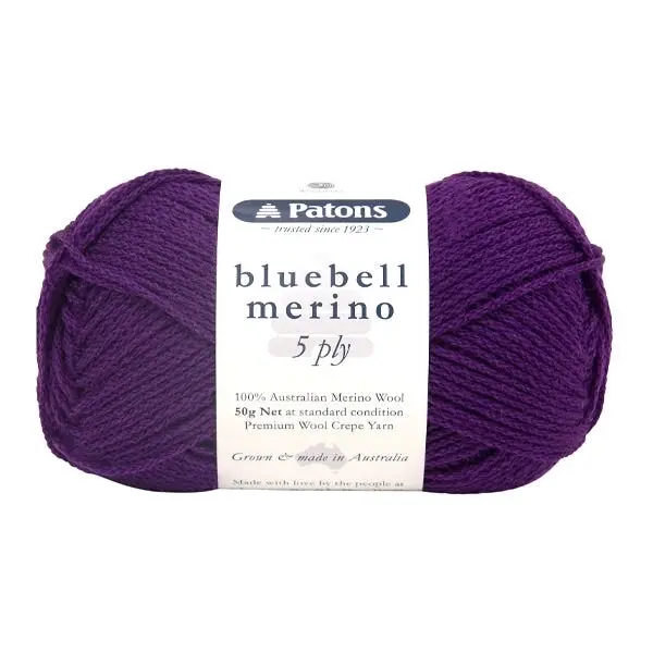 Patons Bluebell Merino 5ply Crochet & Knitting Yarn, 50g Merino Wool Yarn