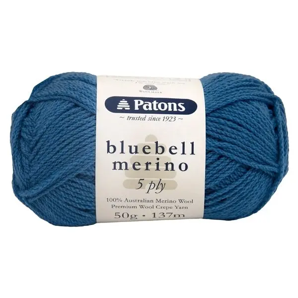 Patons Bluebell Merino 5ply Crochet & Knitting Yarn, 50g Merino Wool Yarn