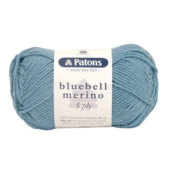 Patons Bluebell Merino 5ply Crochet & Knitting Yarn, 50g Merino Wool Yarn