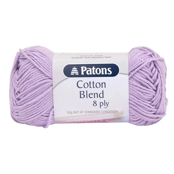 Patons Cotton Blend 8ply Crochet & Knitting Yarn, 50g Cotton Acrylic Yarn