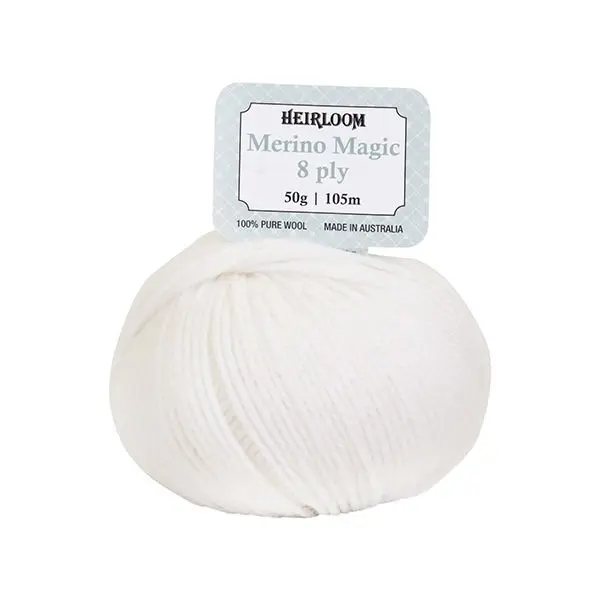 Heirloom Merino Magic 8ply Crochet & Knitting Yarn, 50g Wool Yarn