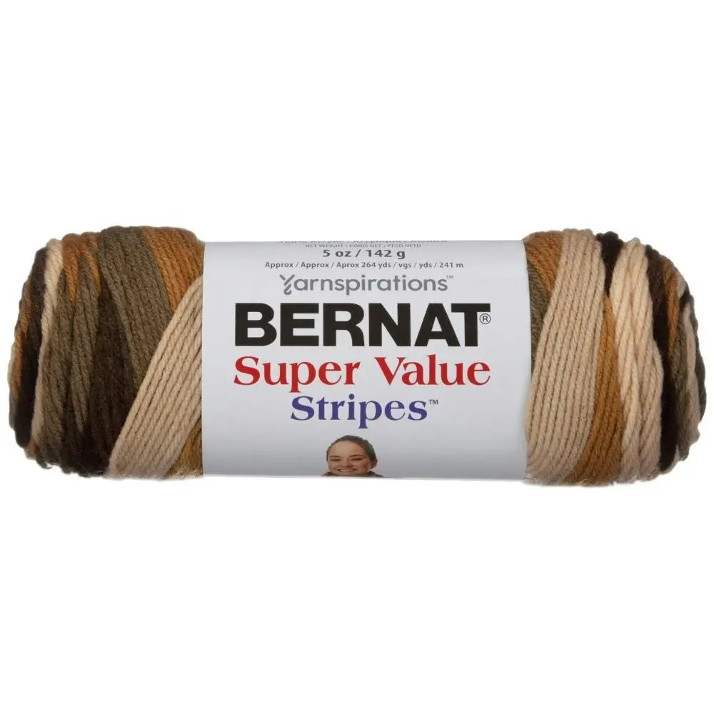 Bernat Super Value Stripes Crochet & Knitting Yarn - 142g Acrylic Yarn