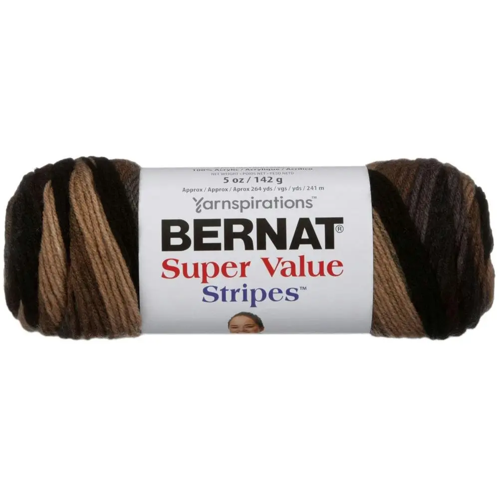 Bernat Super Value Stripes Crochet & Knitting Yarn - 142g Acrylic Yarn