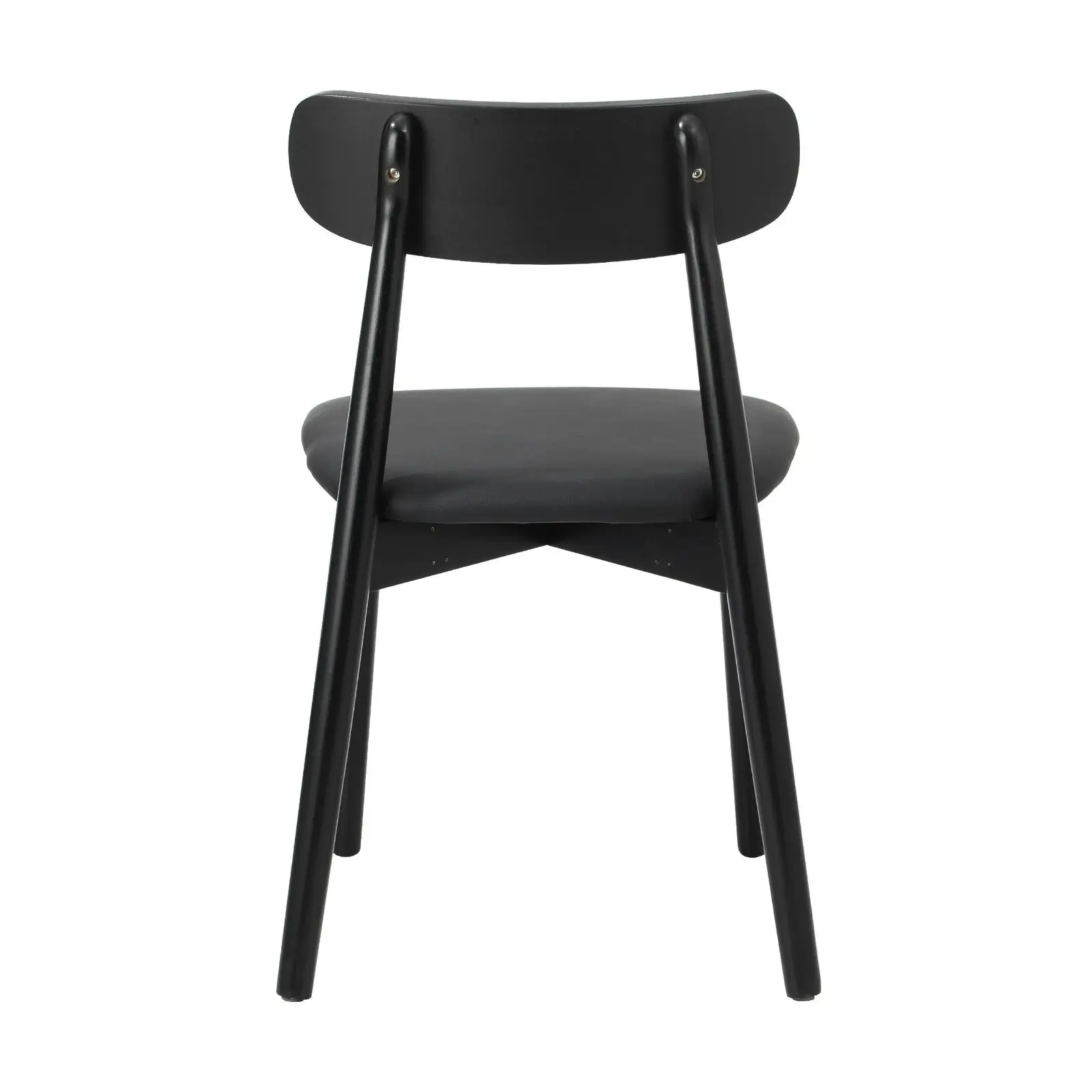 Oikiture 2x Dining Chairs Kitchen Chair PU Leather Solid Wood Cafe Lounge Black