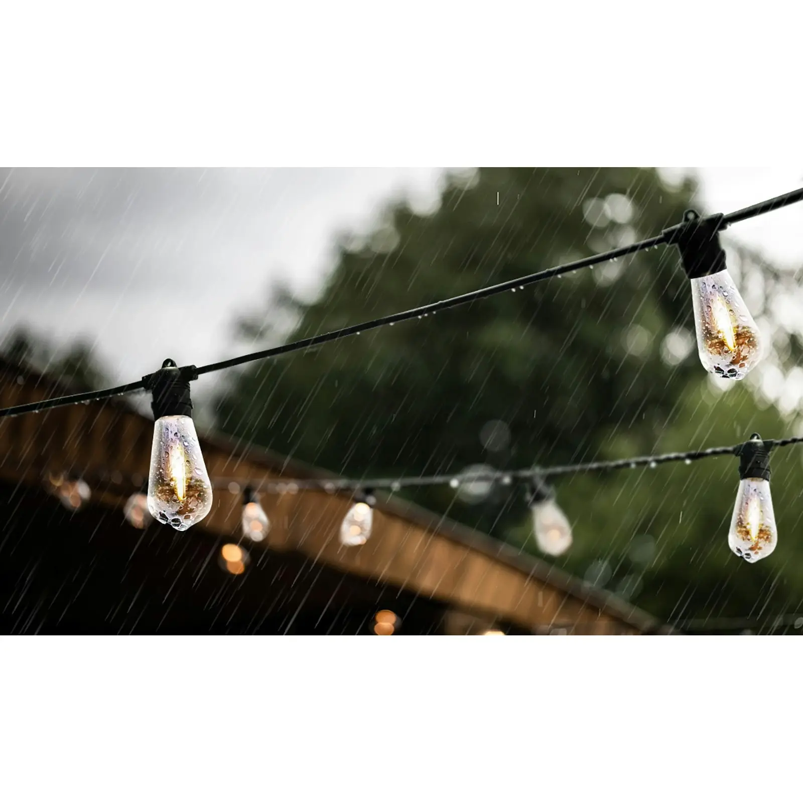 Mazam 41M Festoon String Lights LED Christmas Waterproof Wedding Party Garden