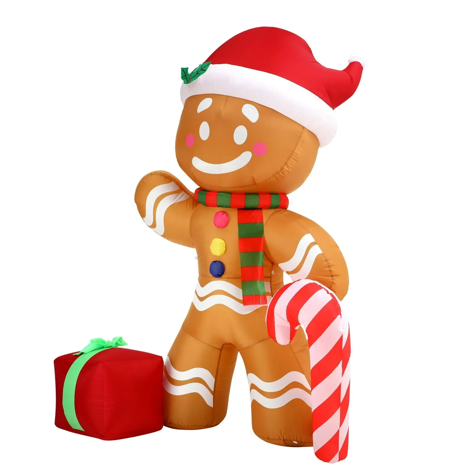 Mazam 2.4M Christmas Inflatable Gingerbread Man LED Lights Outdoor Decoration