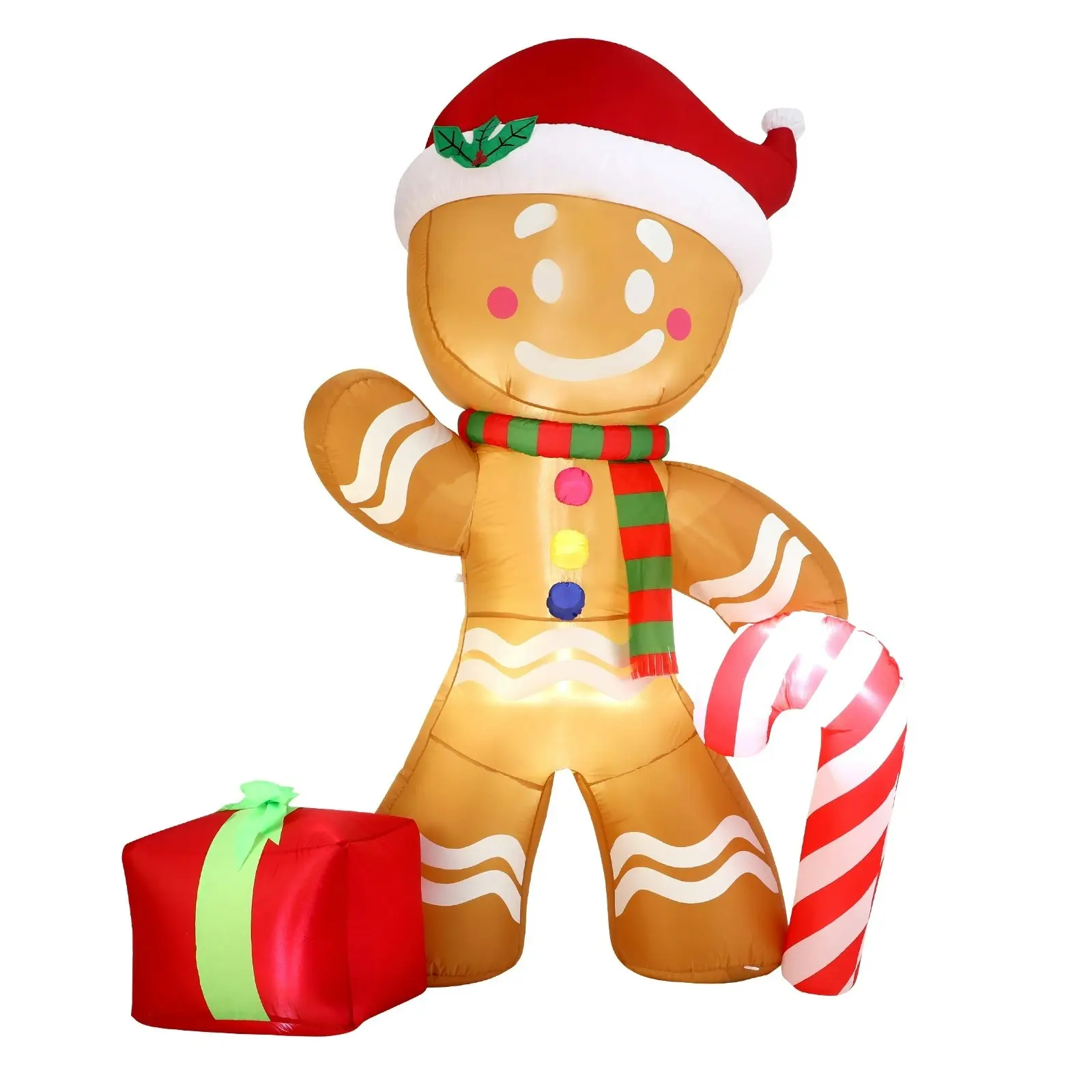 Mazam 2.4M Christmas Inflatable Gingerbread Man LED Lights Outdoor Decoration