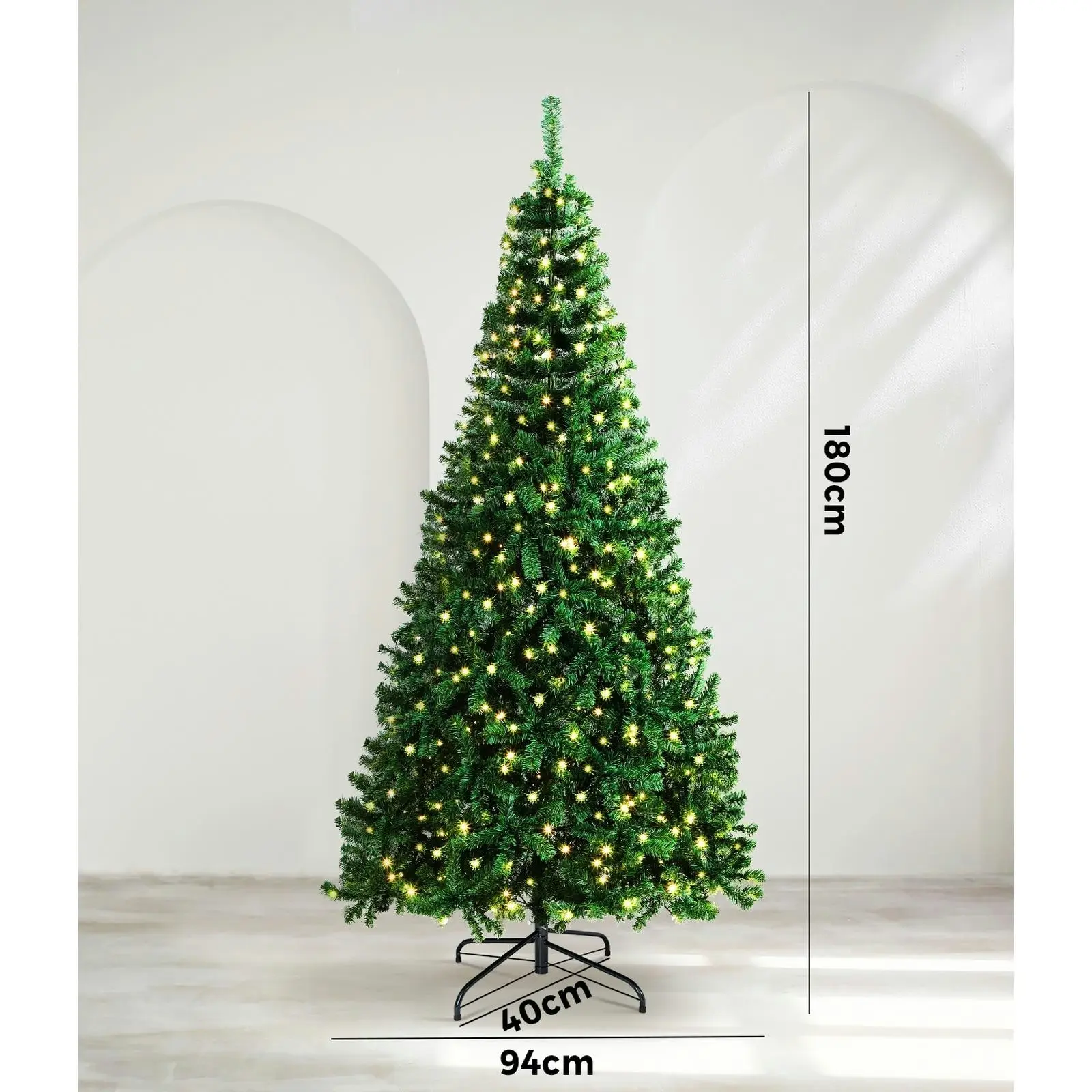 Mazam 2PCS LED Christmas Tree 1.8M 6FT Xmas Trees Decorations Green 800 Tips