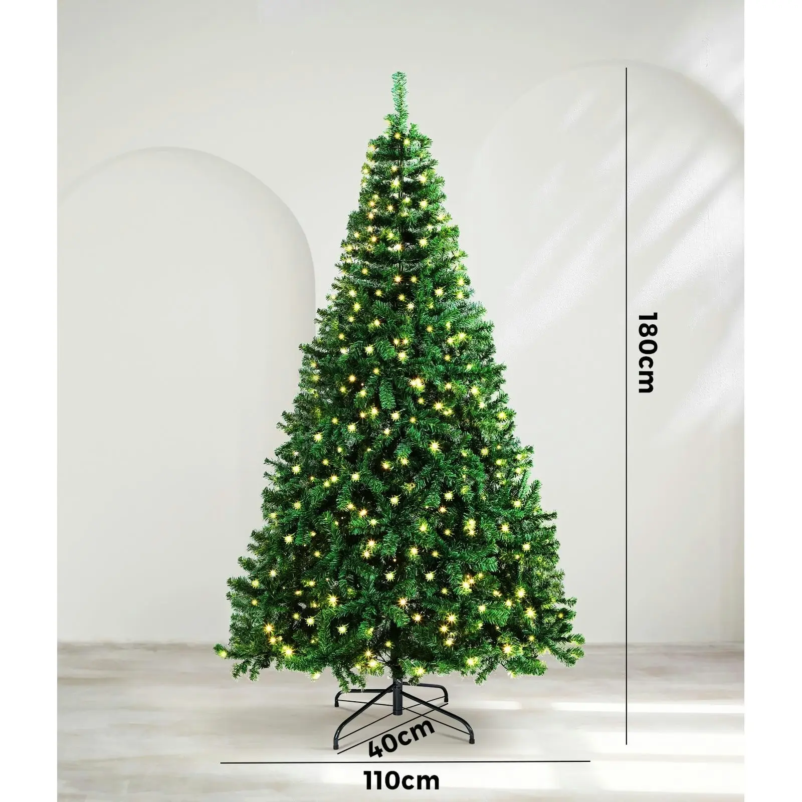 Mazam 2PCS LED Christmas Tree 1.8M 6FT Xmas Trees Decorations Green 830 Tips