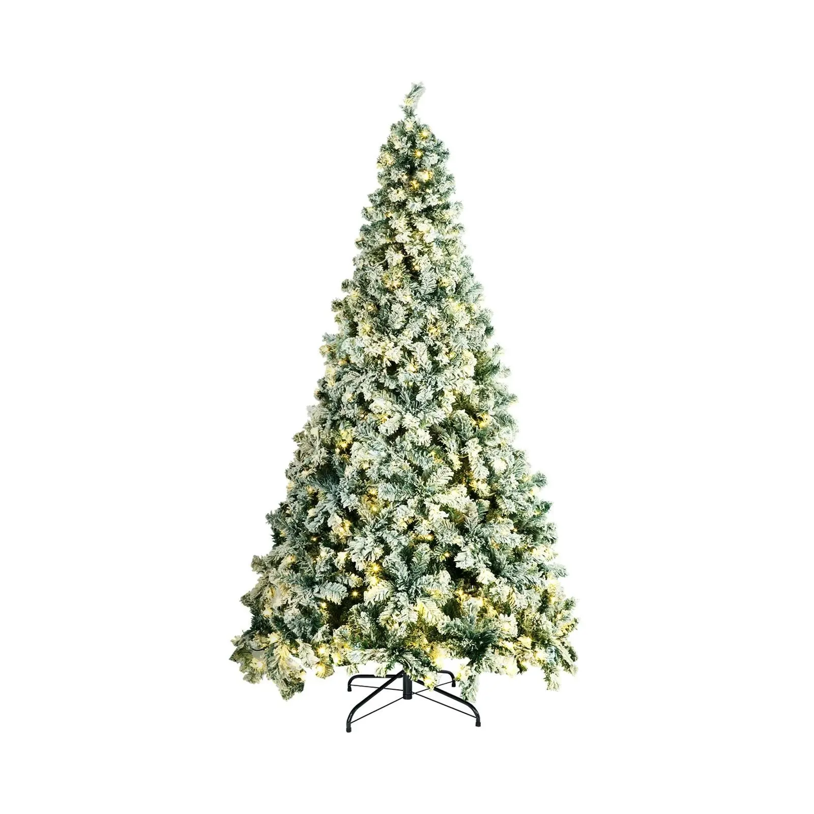 Mazam 2PCS LED Christmas Tree 2.4M 8FT Xmas Trees White Snow Flocked Decorations