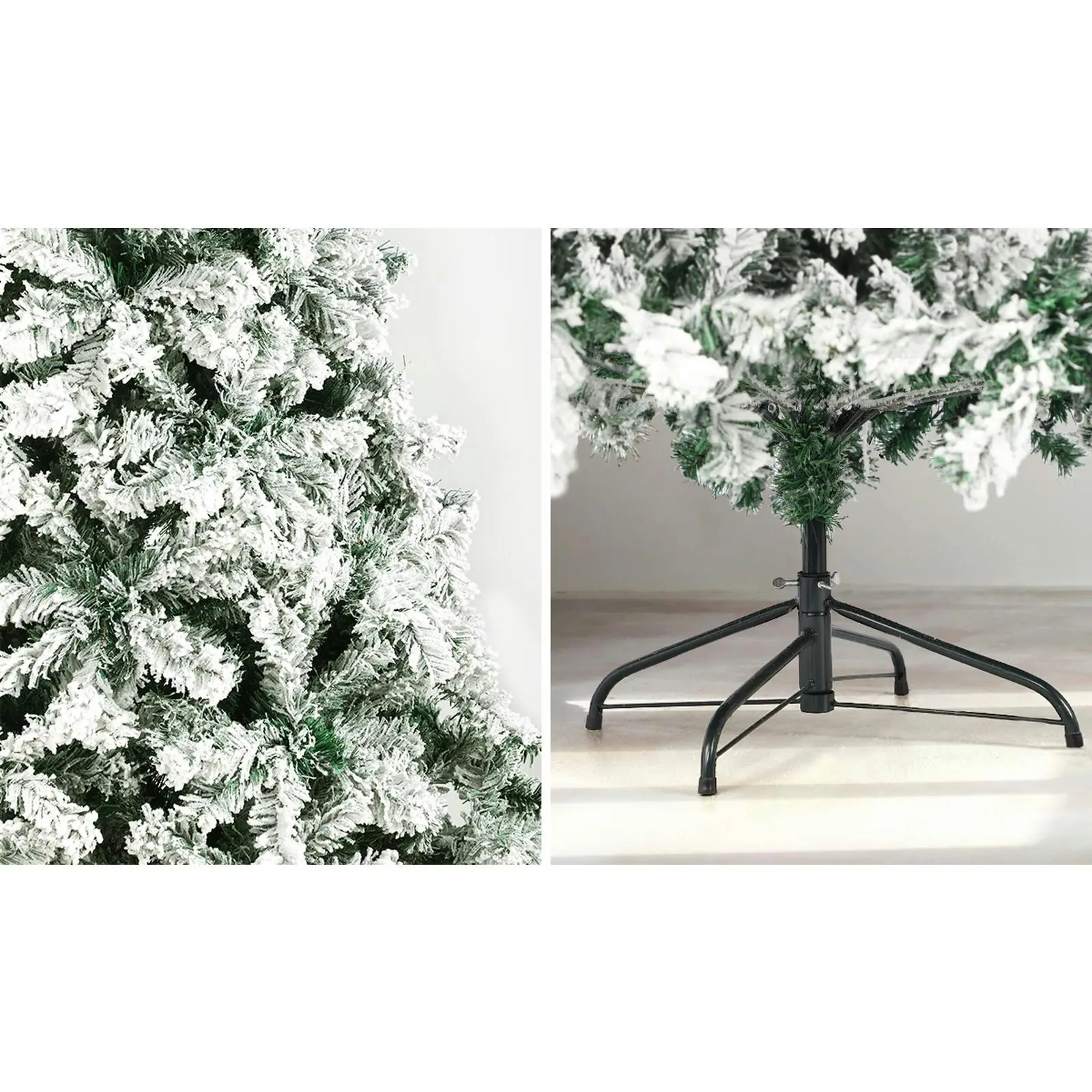 Mazam 2PCS Christmas Tree 1.8M 6FT Xmas Decorations White Snow Flocked 600 Tips