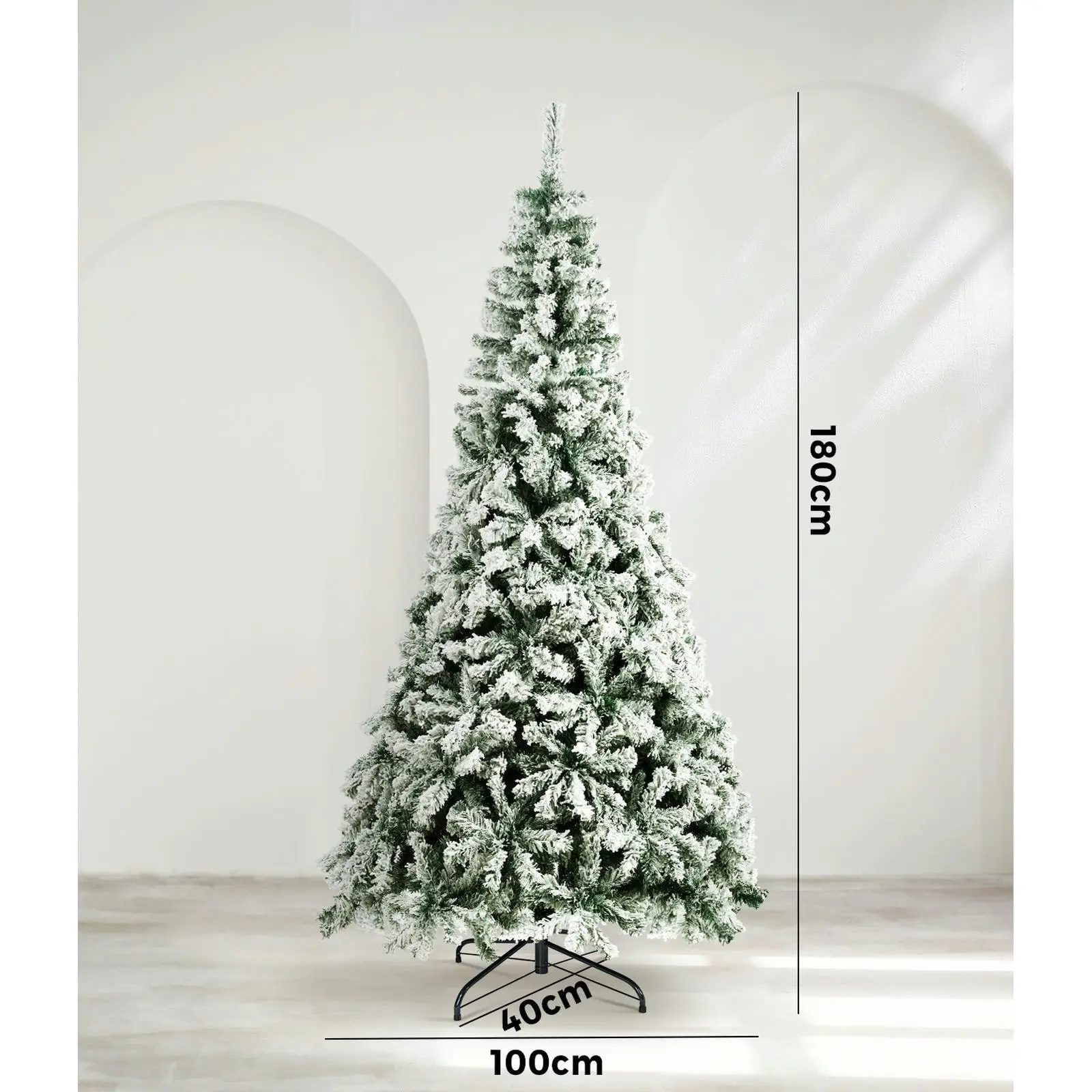 Mazam 2PCS Christmas Tree 1.8M 6FT Xmas Decorations White Snow Flocked 600 Tips