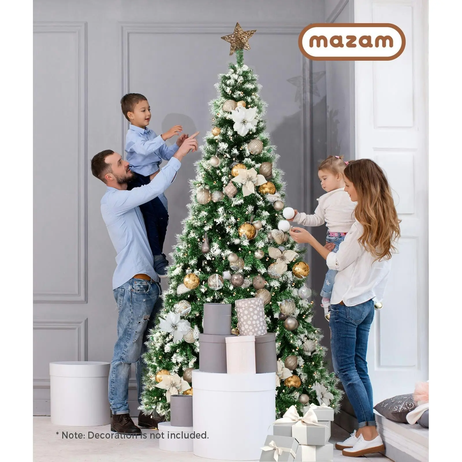 Mazam 2PCS Christmas Tree 1.8M 6FT Xmas Trees Snowy Decorations Green 800 Tips