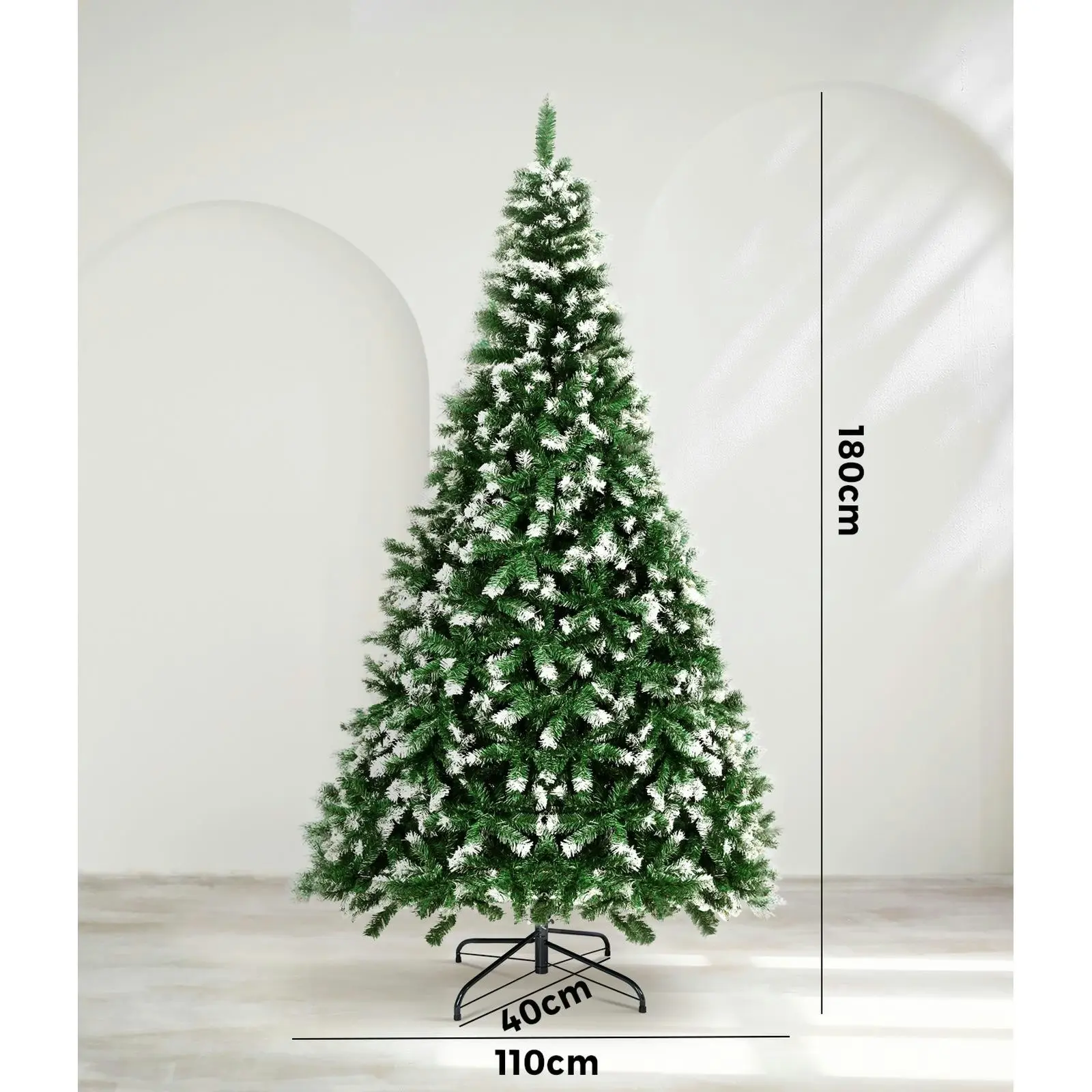 Mazam 2PCS Christmas Tree 1.8M 6FT Xmas Trees Snowy Decorations Green 830 Tips