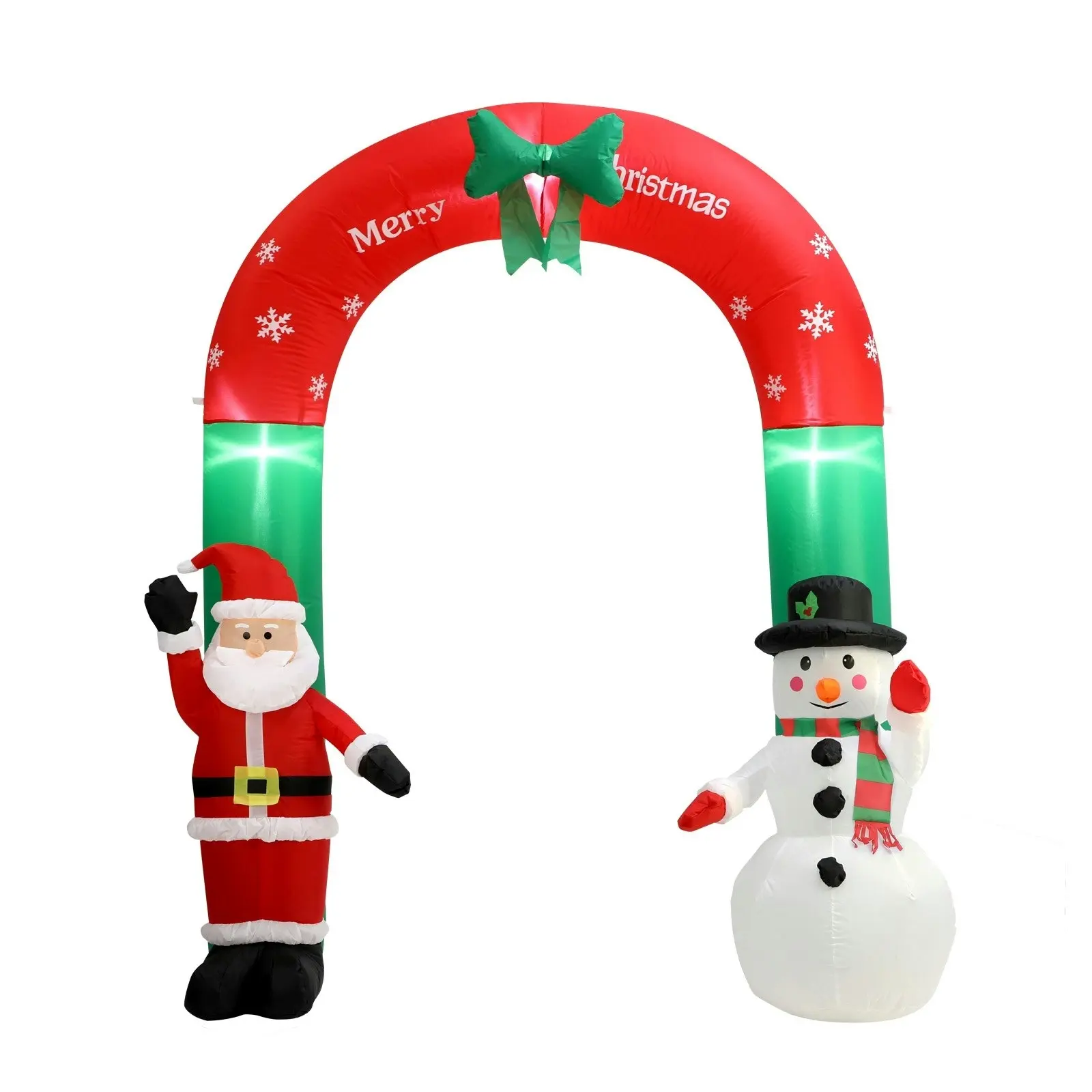 Mazam 2PCS 2.4M Christmas Inflatable Archway Xmas LED Lights Outdoor Decoration