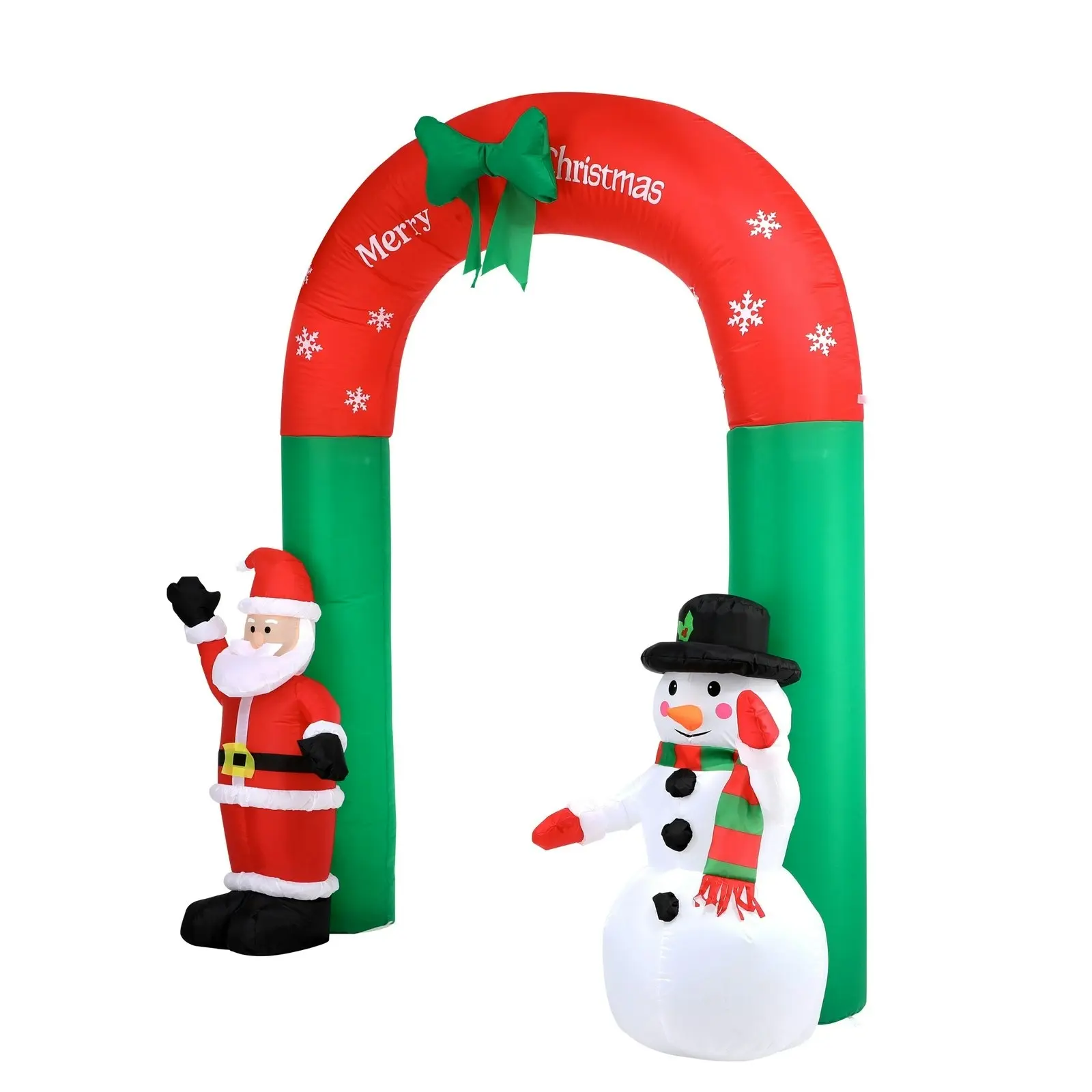 Mazam 2PCS 2.4M Christmas Inflatable Archway Xmas LED Lights Outdoor Decoration