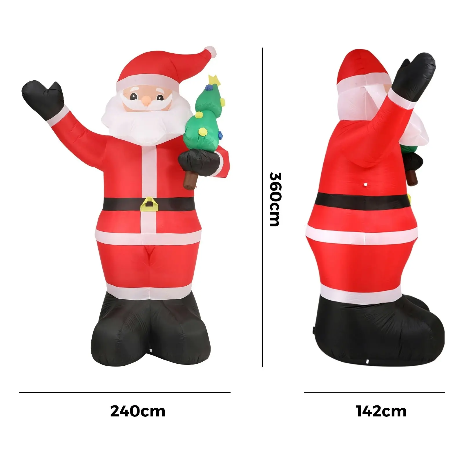 Mazam 2PCS 3.6M Christmas Inflatable Santa Xmas LED Lights Outdoor Decoration