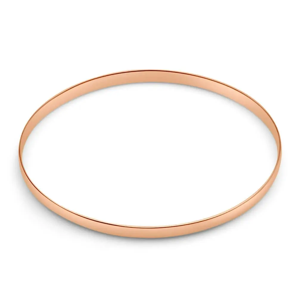 9ct Rose Gold 4mm Solid Bangle