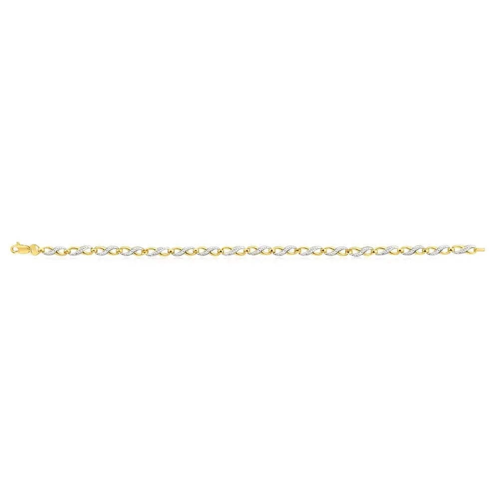 9ct Alluring Yellow Gold Diamond Fancy Bracelet