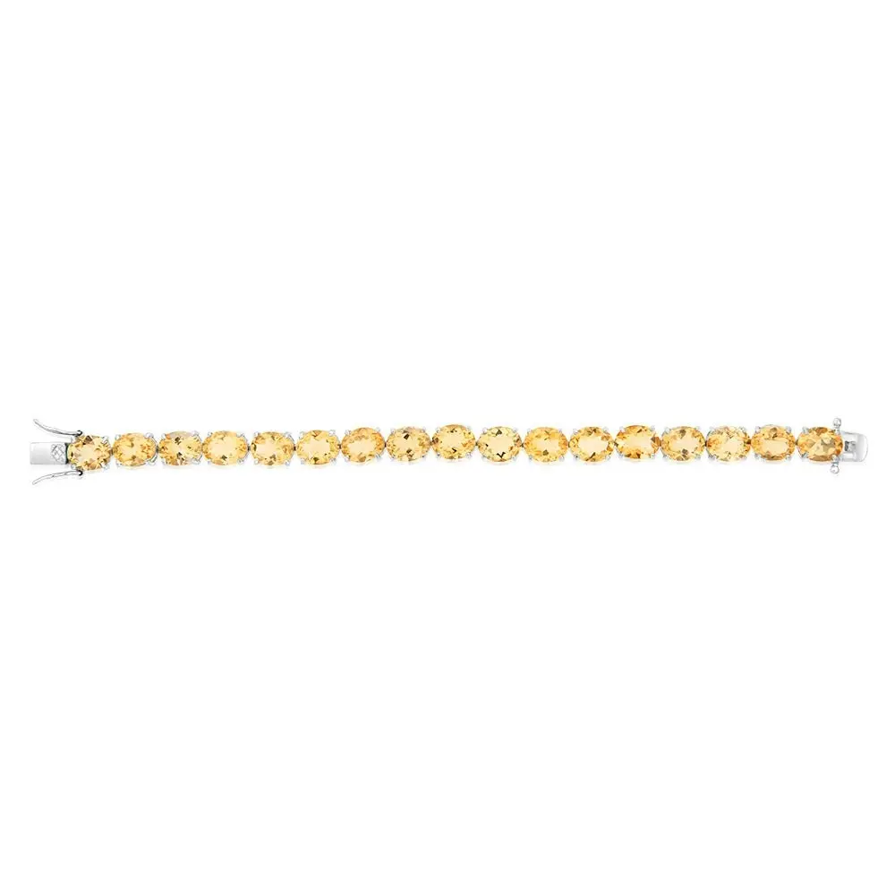 40 Carat Citrine Tennis Bracelet Set in Sterling Silver