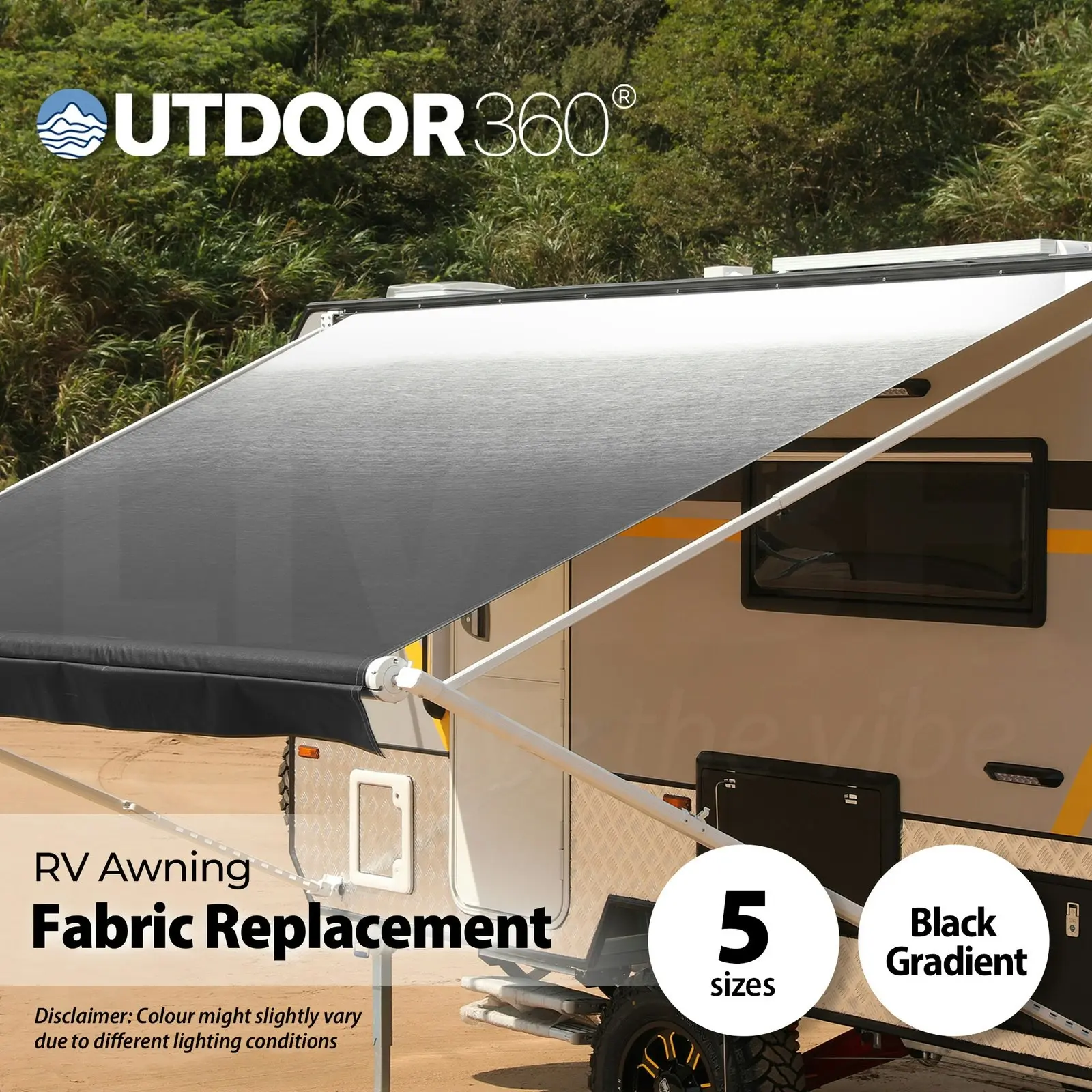 Premium Caravan Roll Out Awning RV Replacement Vinyl Fabric 10/11/12/13/14ft