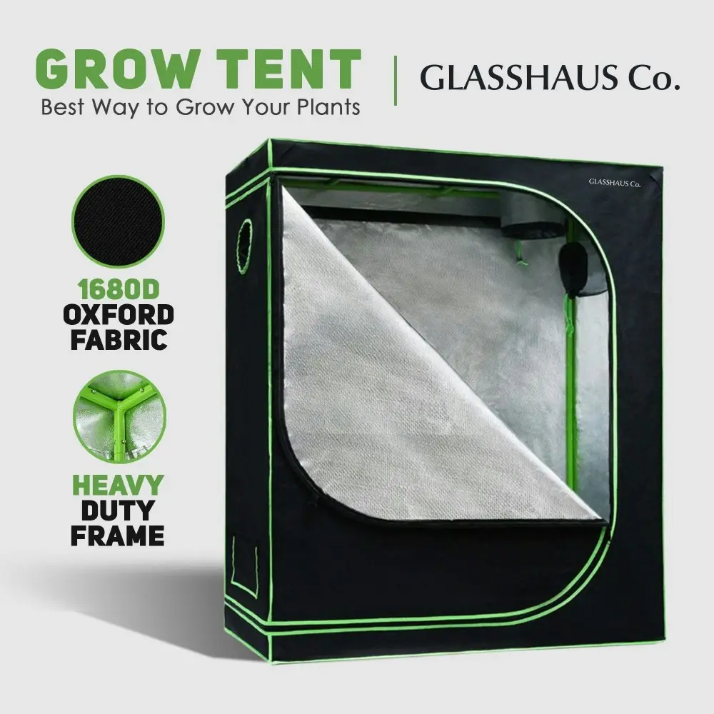 Glasshaus Grow Tent Kits Hydroponic Indoor Grow System Plant Real 1680D Oxford 11 Sizes