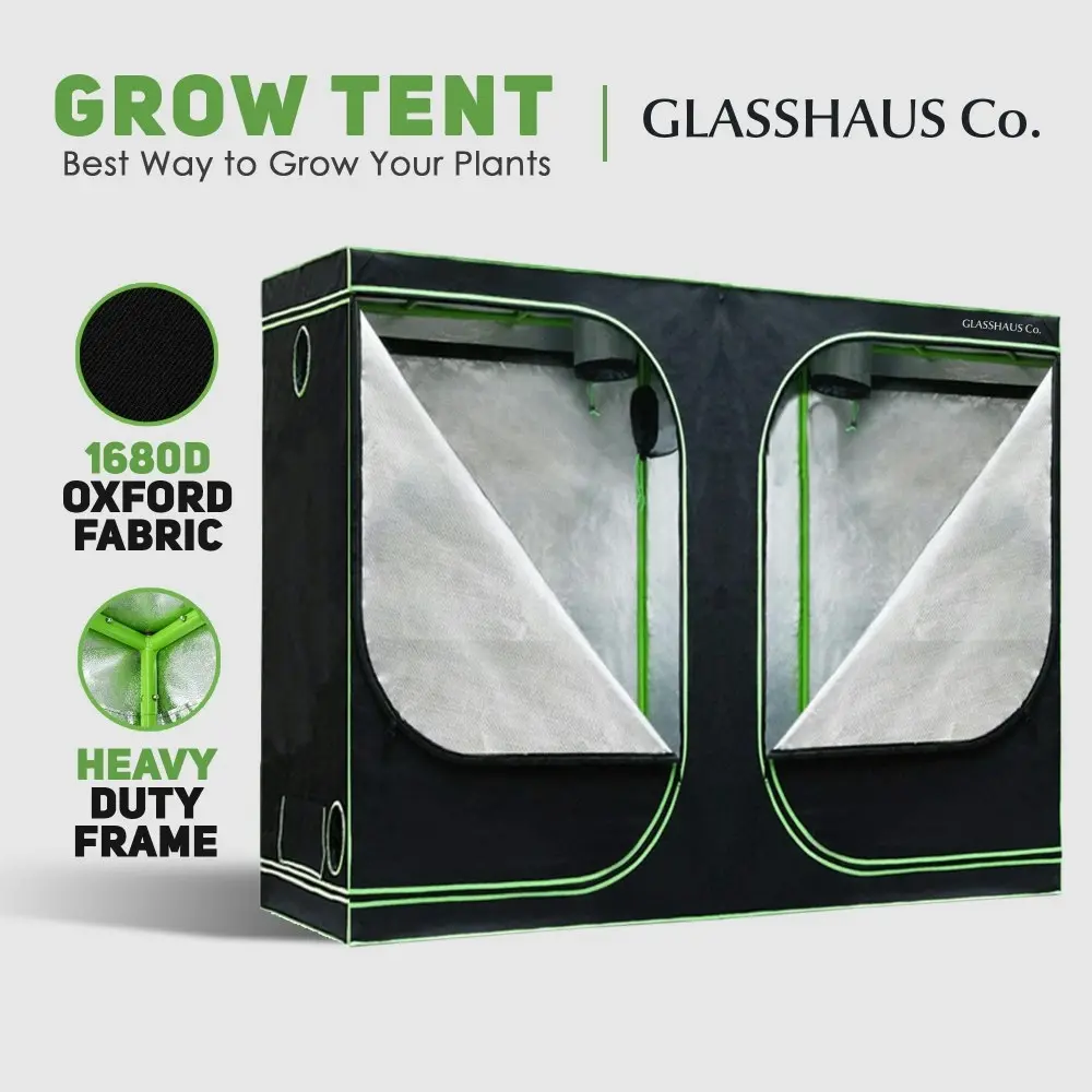 Glasshaus Grow Tent Kits Hydroponic Indoor Grow System Plant Real 1680D Oxford 11 Sizes