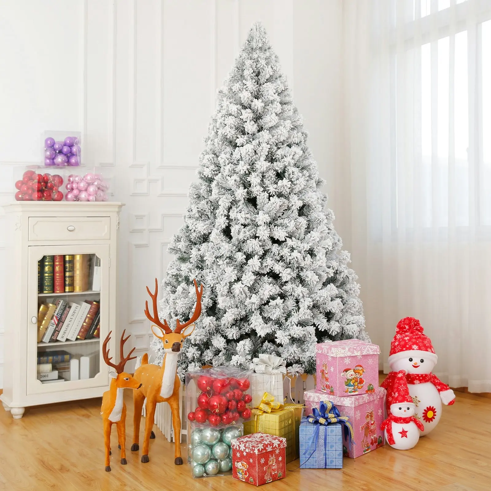 Christmas Tree 2.1m/1.95m/1.8m Xmas Trees Decorations Snowy Decor AU