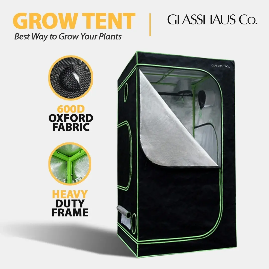 Glasshaus Grow Tent Kits Real 600D Oxford Hydroponic Indoor Grow System 11 Sizes