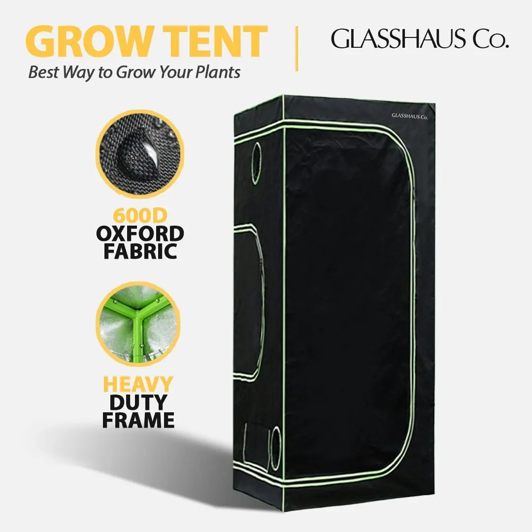 Glasshaus Grow Tent Kits Real 600D Oxford Hydroponic Indoor Grow System 11 Sizes