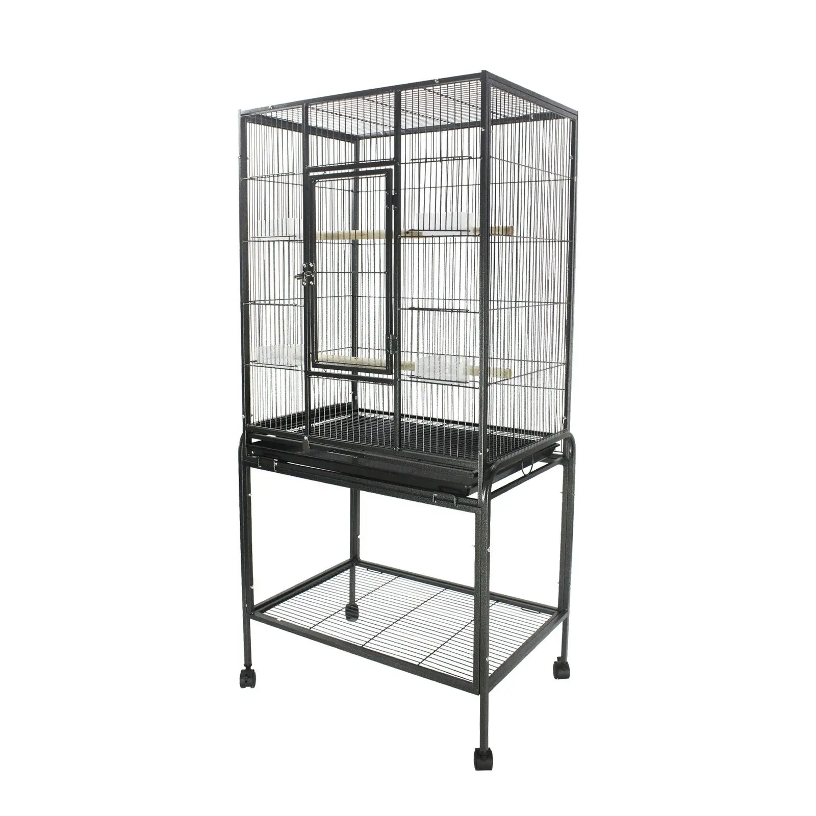 Pet Bird Cage Parrot Aviary Pet Stand-Alone Budgie Perch Stand Alone Cages with Wheels